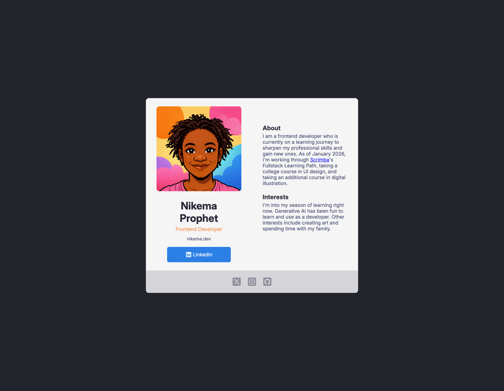 React Business Card project thumbnail